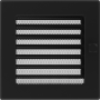 Вентиляционная решетка Kratki 17х17 черная с жалюзи