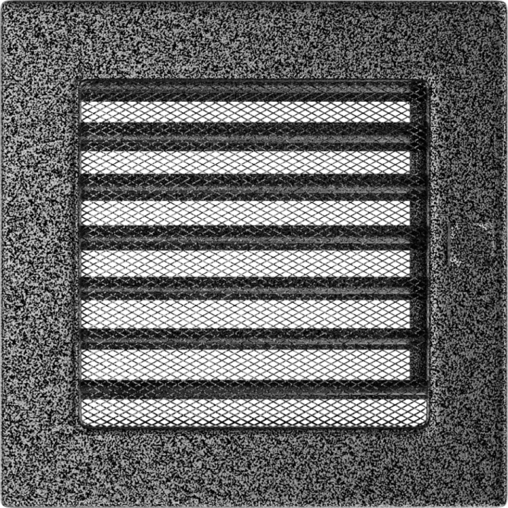 Вентиляционная решетка Kratki 17х17 черная/хром пористая с жалюзи