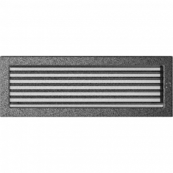 Вентиляционная решетка Kratki 17х49 черная/хром пористая с жалюзи