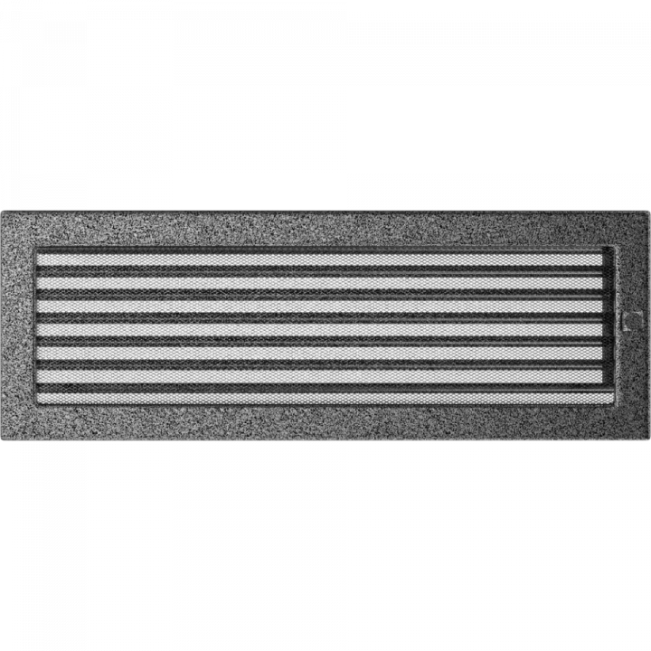 Вентиляционная решетка Kratki 17х49 черная/хром пористая с жалюзи