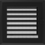 Вентиляционная решетка Kratki 17х17 Оскар черная стандарт с жалюзи
