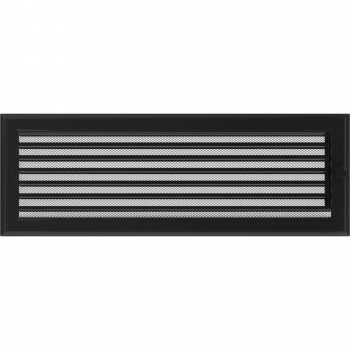 Вентиляционная решетка Kratki 17х49 Оскар черная стандарт с жалюзи
