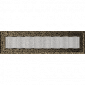 Вентиляционная решетка Kratki 11х42 Оскар черная/латунь пористая стандарт