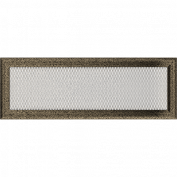 Вентиляционная решетка Kratki 17х49 Оскар черная/латунь пористая стандарт