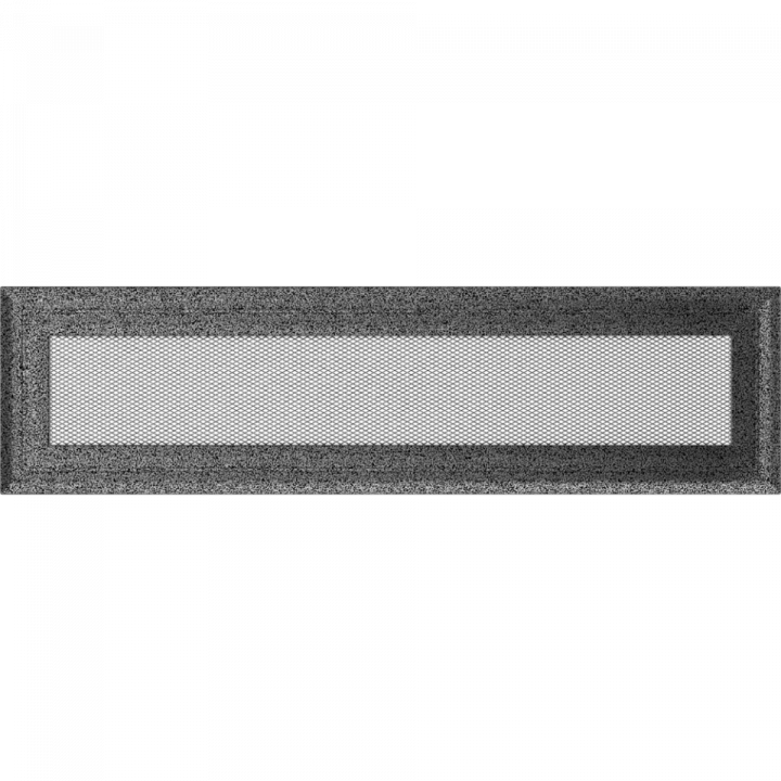 Вентиляционная решетка Kratki 11х42 Оскар черная/хром пористая стандарт