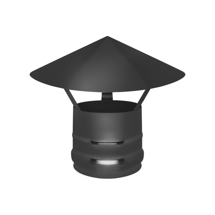 Труба дымоход Везувий зонт нерж. BLACK (AISI 430/0,5мм)
