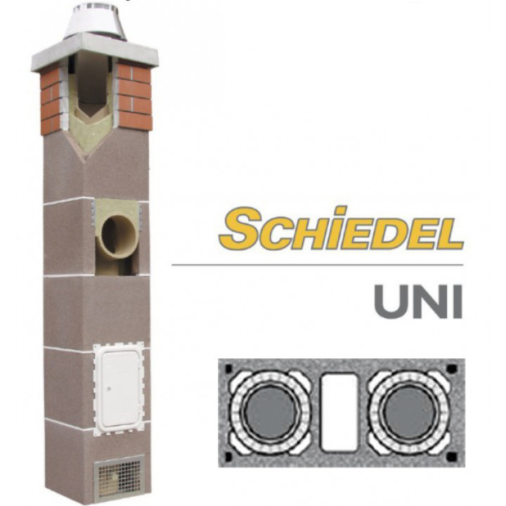 Дымоход керамический Schiedel UNI D=16L20 мм. Двухходовой c вентиляцией