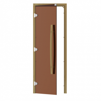 Комплект двери с 'бронзовым' стеклом SAWO 741-3SGD-L-1 (кедр, без порога, изогнутая ручка, левая)