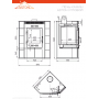 Печь-камин ASTON 11кВт (180 м3) угловой d=150мм Амфиболит